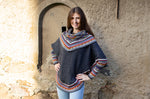 Laden Sie das Bild in den Galerie-Viewer, Luxus Alpaka Wollponcho Grau
