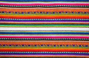 Kilya Stoff Ethno bunt gestreift aus Peru, webstoff Meterware zum Nähen, DIY Fabric, 50 cm, Weiß