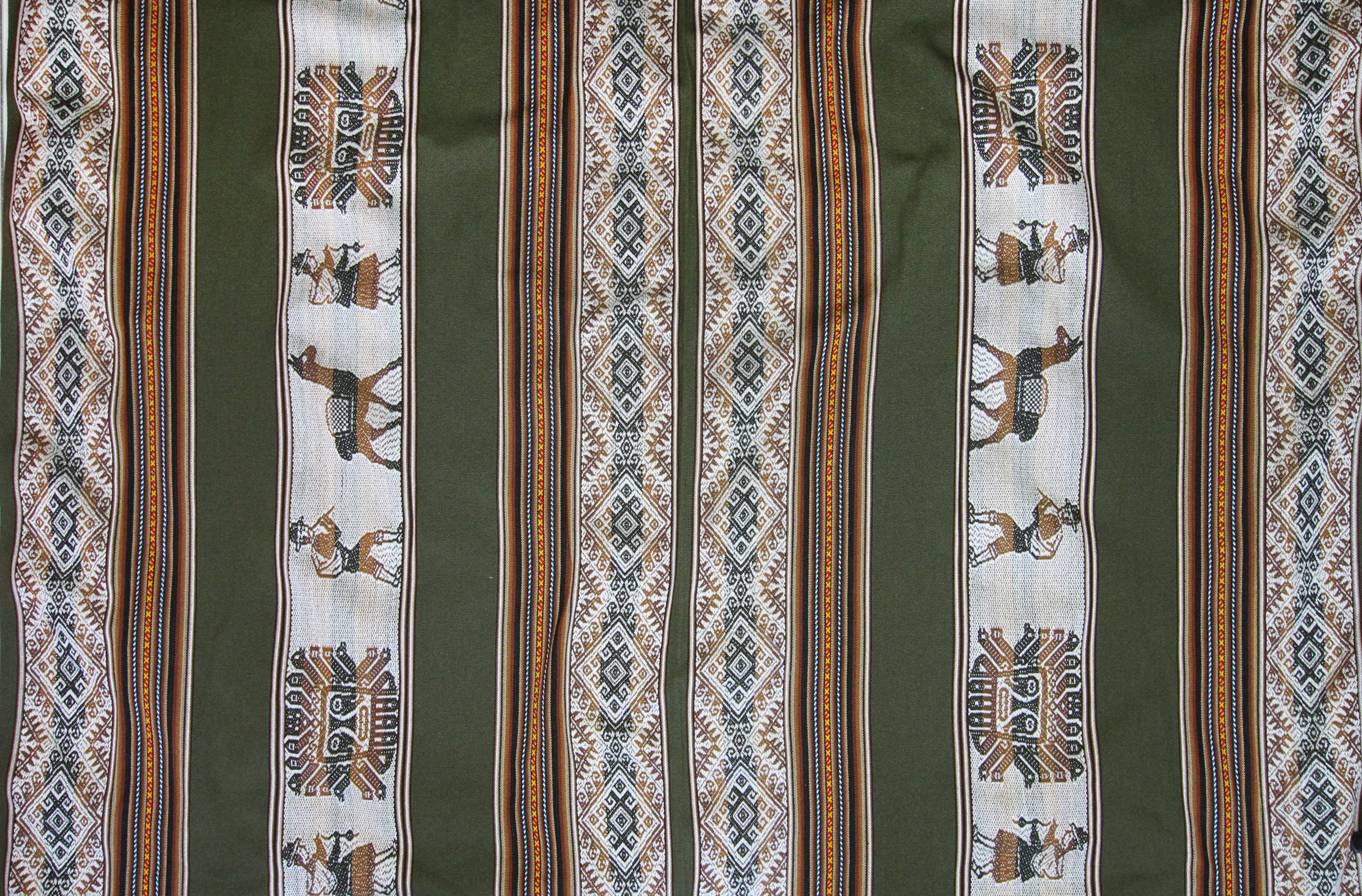 Pastorita Stoff Ethno bunt gestreift aus Peru, webstoff Meterware zum Nähen, DIY Fabric, 50 cm, Grün