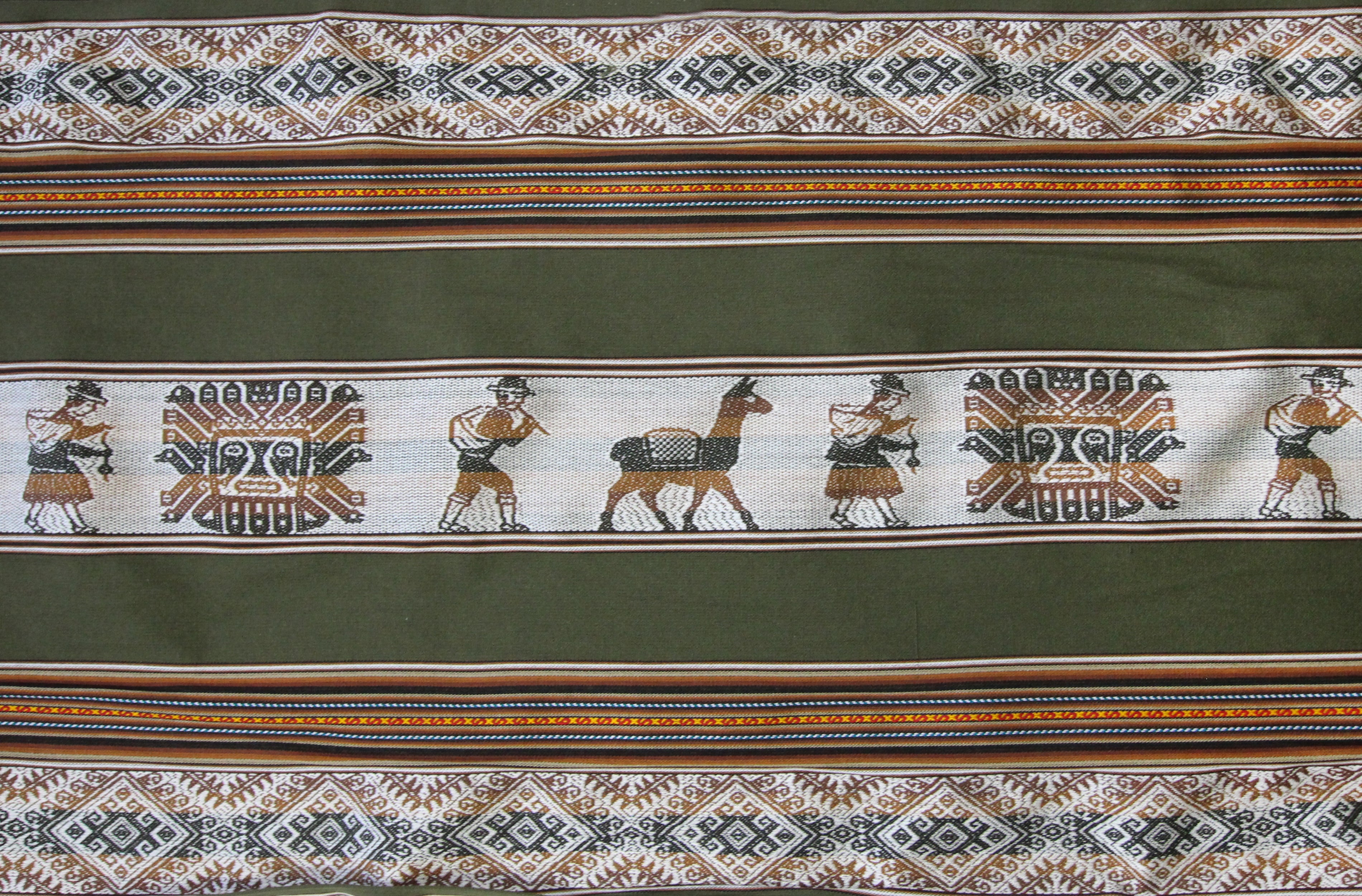 Pastorita Stoff Ethno bunt gestreift aus Peru, webstoff Meterware zum Nähen, DIY Fabric, 50 cm, Grün