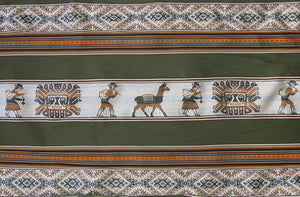 Pastorita Stoff Ethno bunt gestreift aus Peru, webstoff Meterware zum Nähen, DIY Fabric, 50 cm, Grün