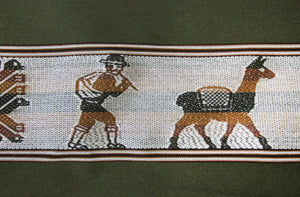 Pastorita Stoff Ethno bunt gestreift aus Peru, webstoff Meterware zum Nähen, DIY Fabric, 50 cm, Grün