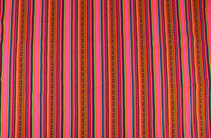 Kilya Stoff Ethno bunt gestreift aus Peru, webstoff Meterware zum Nähen, DIY Fabric, 50 cm, Rosa