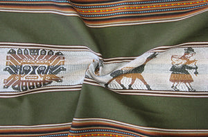 Pastorita Stoff Ethno bunt gestreift aus Peru, webstoff Meterware zum Nähen, DIY Fabric, 50 cm, Grün