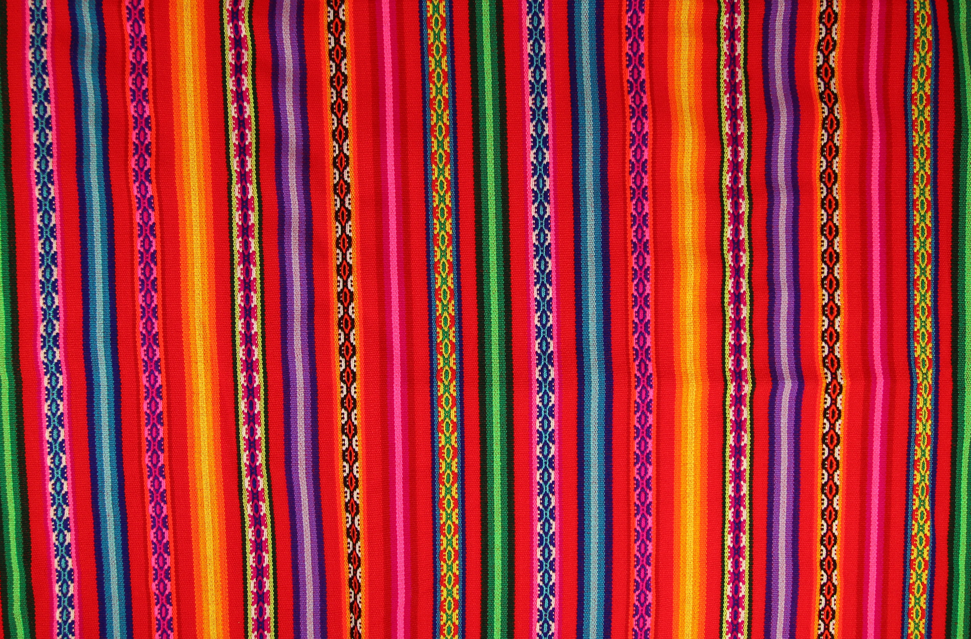 Jaujino Stoff Ethno bunt gestreift aus Peru, webstoff Meterware zum Nähen, DIY Fabric, 50 cm, Rotbunt