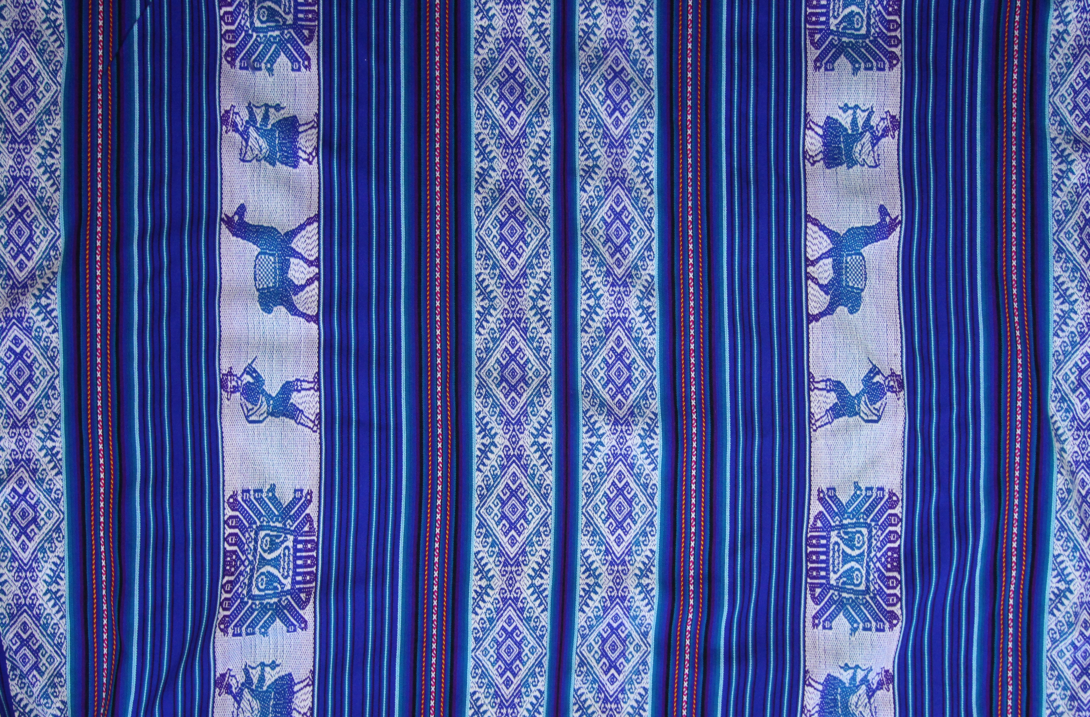 Pastorita Stoff Ethno bunt gestreift aus Peru, webstoff Meterware zum Nähen, DIY Fabric, 50 cm, Blau