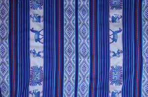 Pastorita Stoff Ethno bunt gestreift aus Peru, webstoff Meterware zum Nähen, DIY Fabric, 50 cm, Blau
