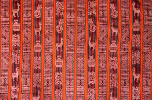 Huaco Stoff Ethno bunt gestreift aus Peru, webstoff Meterware zum Nähen, DIY Fabric, 50 cm, Orange