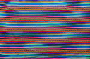 Kilya Stoff Ethno bunt gestreift aus Peru, webstoff Meterware zum Nähen, DIY Fabric, 50 cm, Türkis