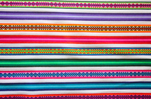 Jaujino Stoff Ethno bunt gestreift aus Peru, webstoff Meterware zum Nähen, DIY Fabric, 50 cm, Weiß