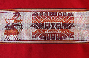 Pastorita Stoff Ethno bunt gestreift aus Peru, webstoff Meterware zum Nähen, DIY Fabric, 50 cm, Rot