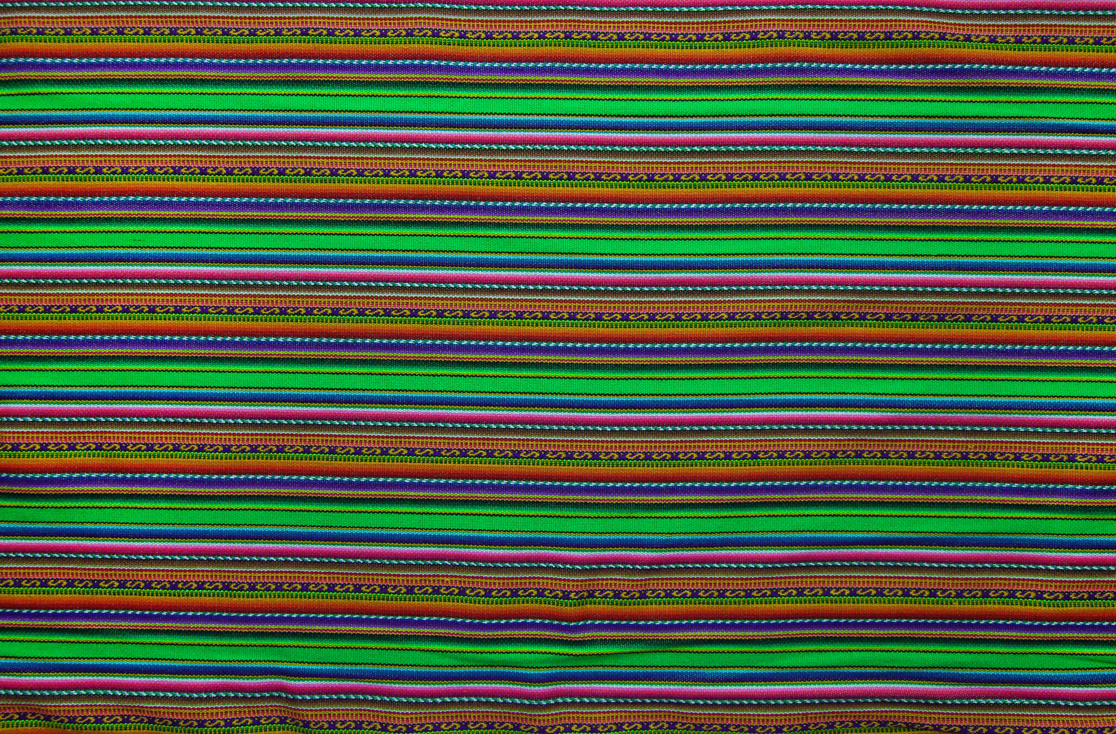 Kilya Stoff Ethno bunt gestreift aus Peru, webstoff Meterware zum Nähen, DIY Fabric, 50 cm, Grün