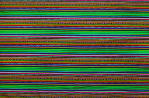 Kilya Stoff Ethno bunt gestreift aus Peru, webstoff Meterware zum Nähen, DIY Fabric, 50 cm, Grün