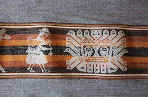 Pastorita Stoff Ethno bunt gestreift aus Peru, webstoff Meterware zum Nähen, DIY Fabric, 50 cm, Grau